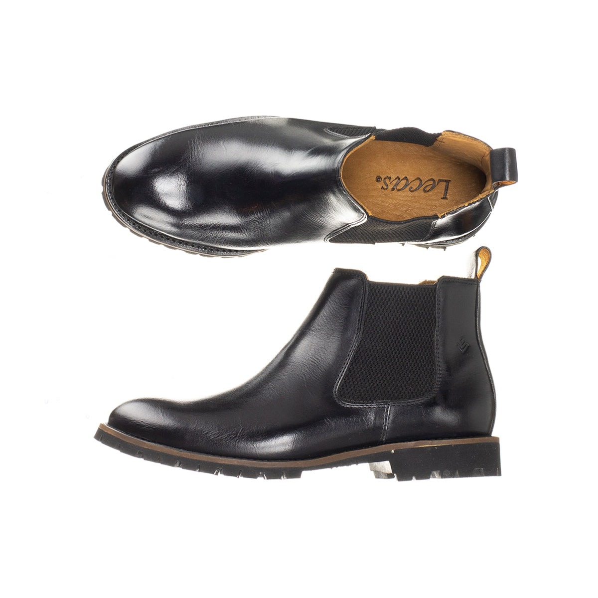 Botina Chelsea Feminina em Couro Preto