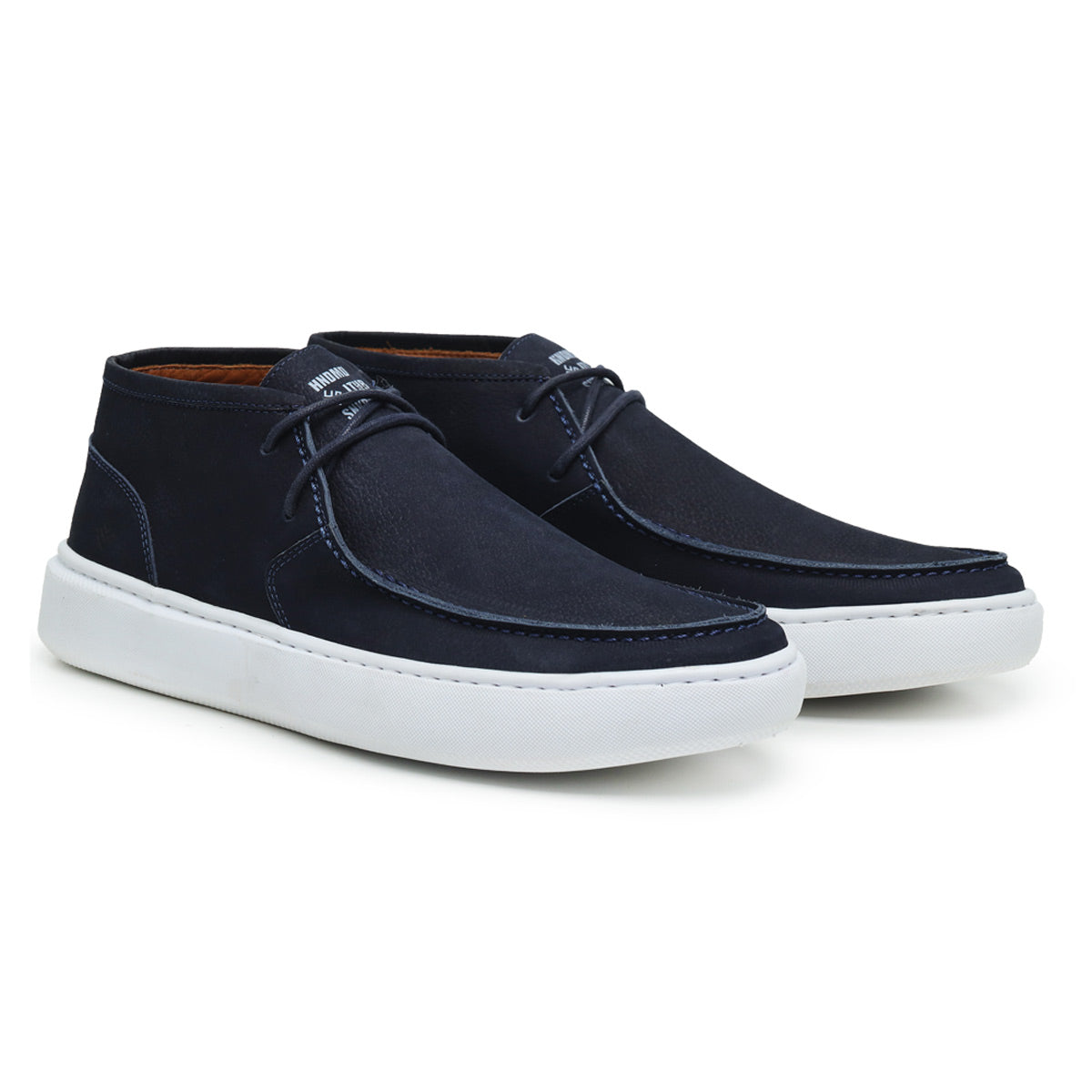 Botinha Casual Masculina em Couro Marinho