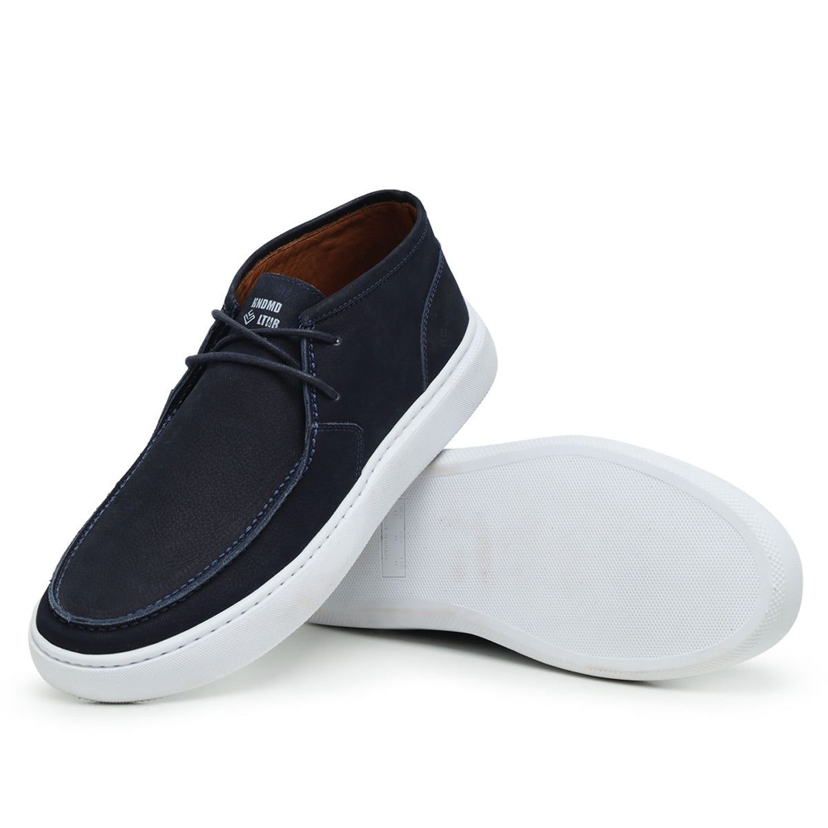 Botinha Casual Masculina em Couro Marinho