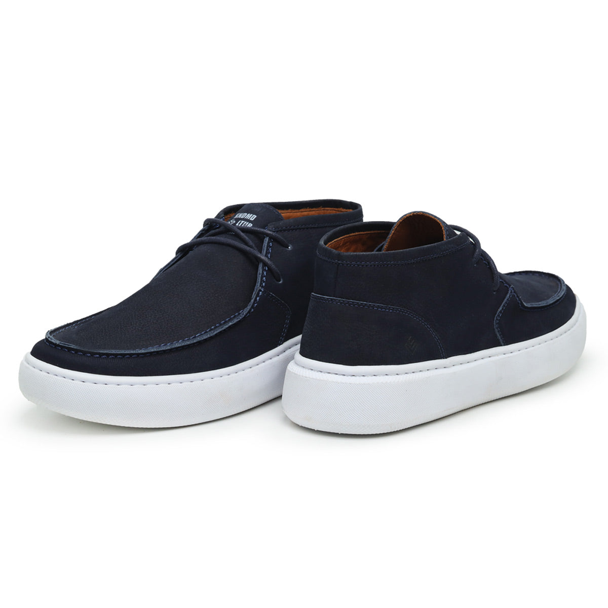 Botinha Casual Masculina em Couro Marinho