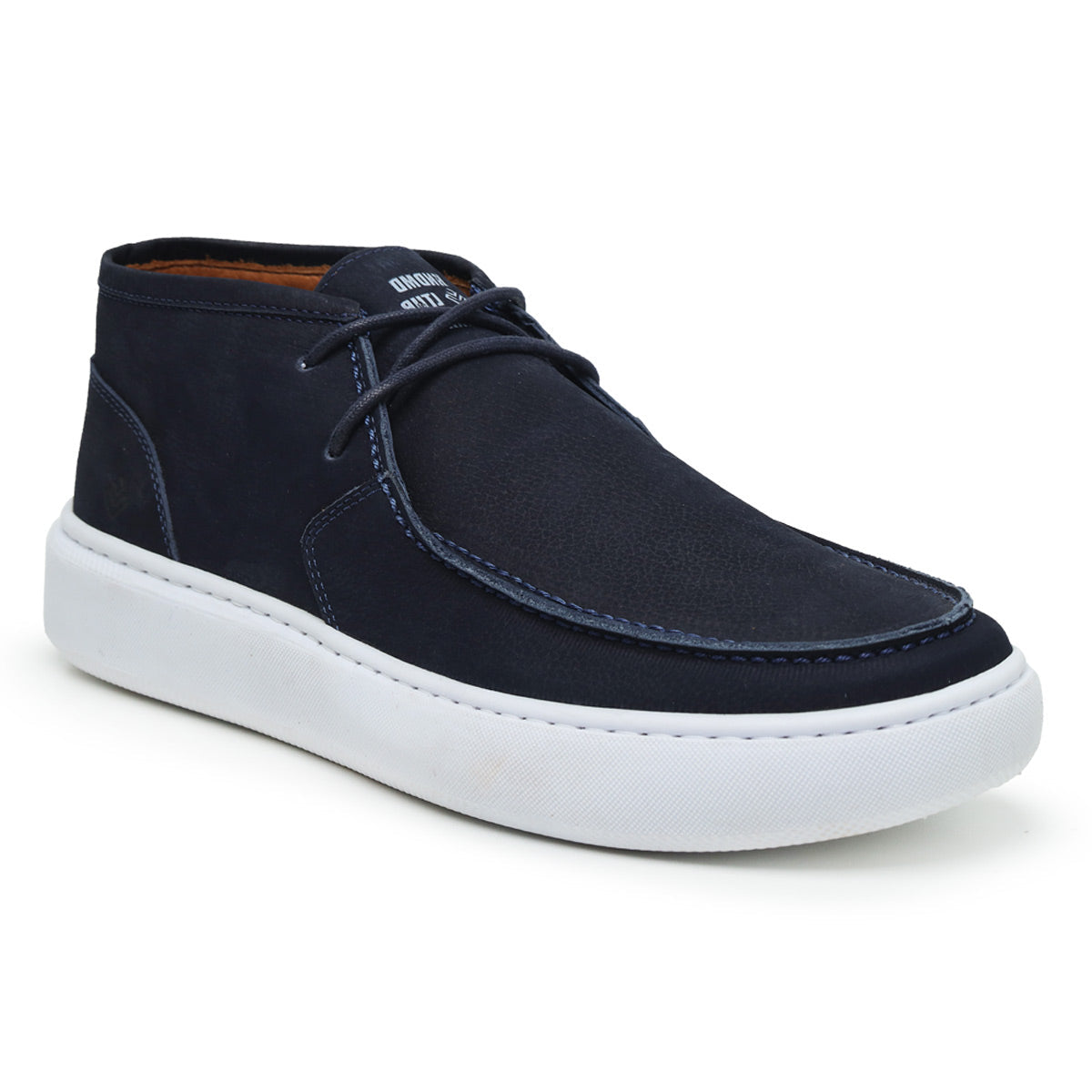 Botinha Casual Masculina em Couro Marinho
