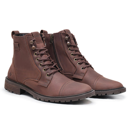 Bota Masculina em Couro Brown