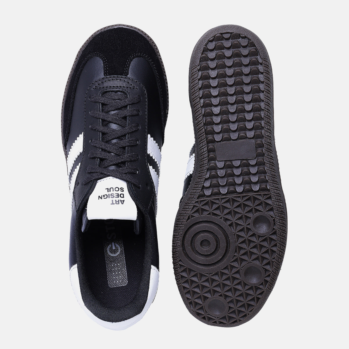 Tênis Feminino em Couro Ginga Preto e Branco