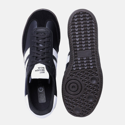 Tênis Feminino em Couro Ginga Preto e Branco