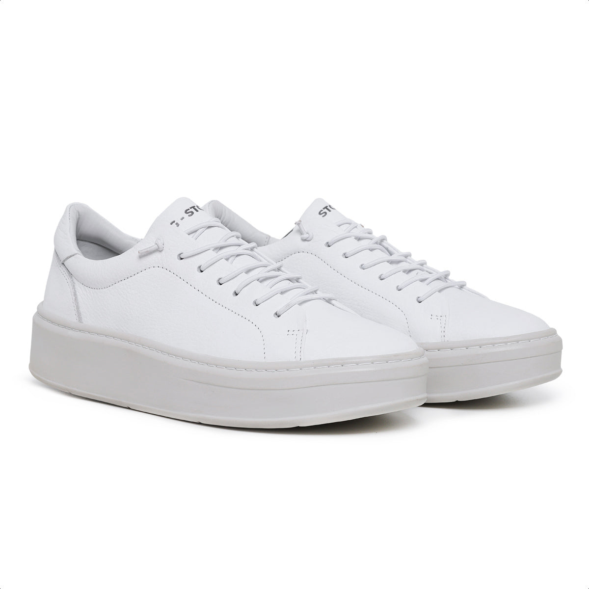 Tênis Masculino com Elástico em Couro Branco