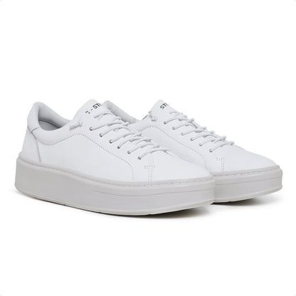 Tênis Masculino com Elástico em Couro Branco