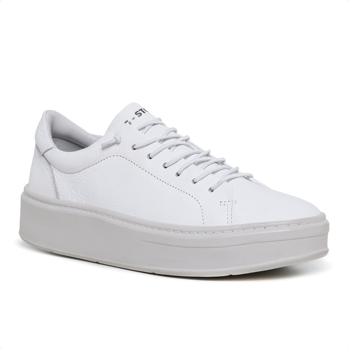 Tênis Masculino com Elástico em Couro Branco