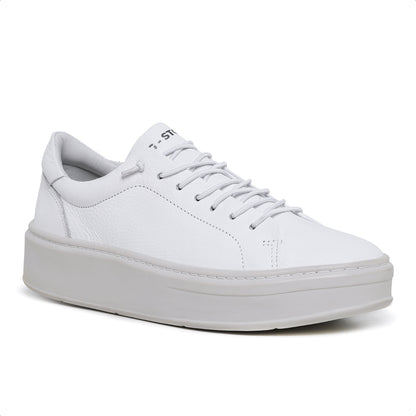 Tênis Masculino com Elástico em Couro Branco