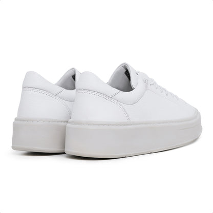 Tênis Masculino com Elástico em Couro Branco