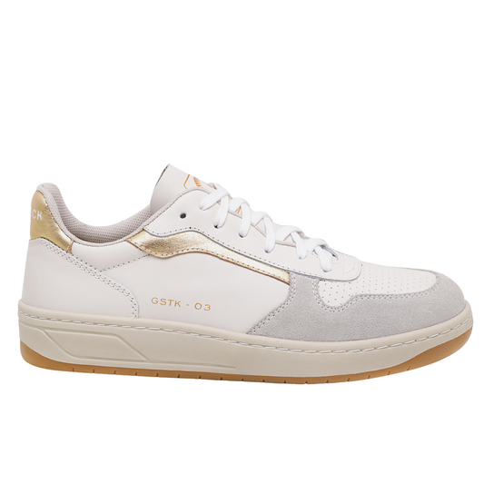 Tênis Feminino em Couro Vênus Dourado