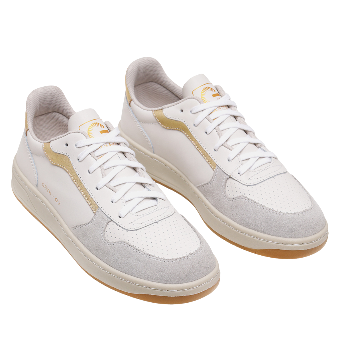 Tênis Feminino em Couro Vênus Dourado