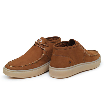 Botinha Casual Masculina em Couro Capuccino