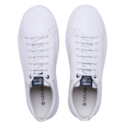 Sapato Casual Masculino em Couro Branco/Marinho
