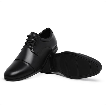 Sapato Social Masculino em Couro Preto de Amarrar com Biqueira