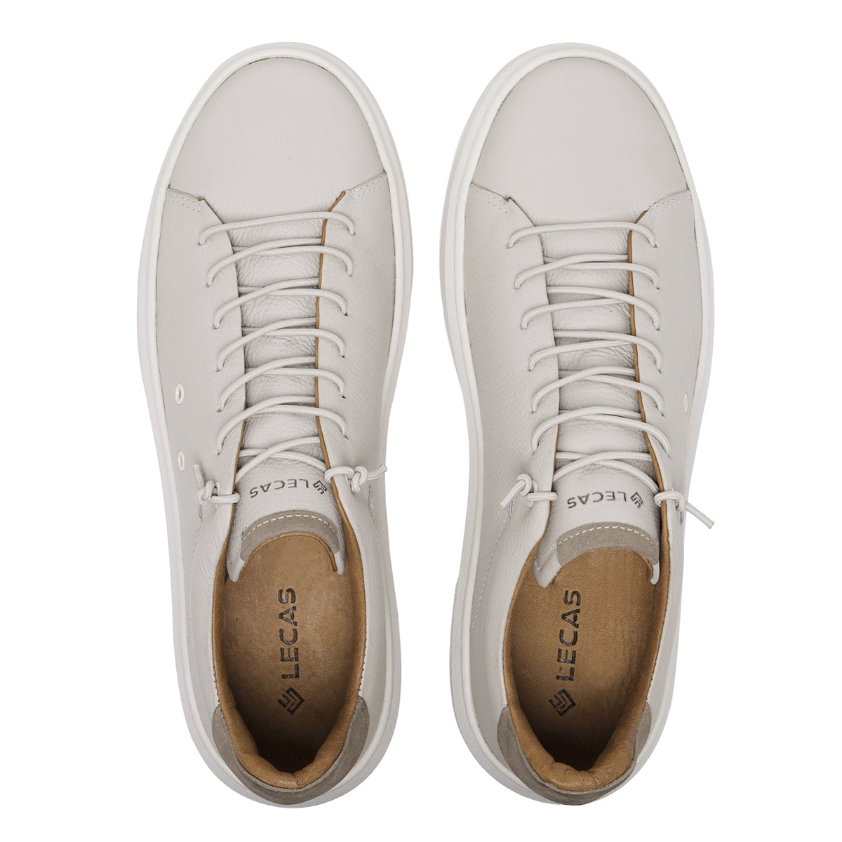 Sapato Casual Masculino em Couro Gelo/Caramelo com Elástico