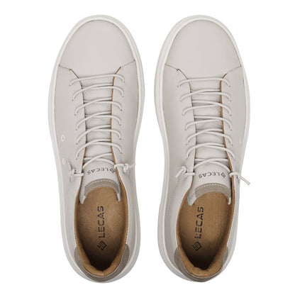 Sapato Casual Masculino em Couro Gelo/Caramelo com Elástico