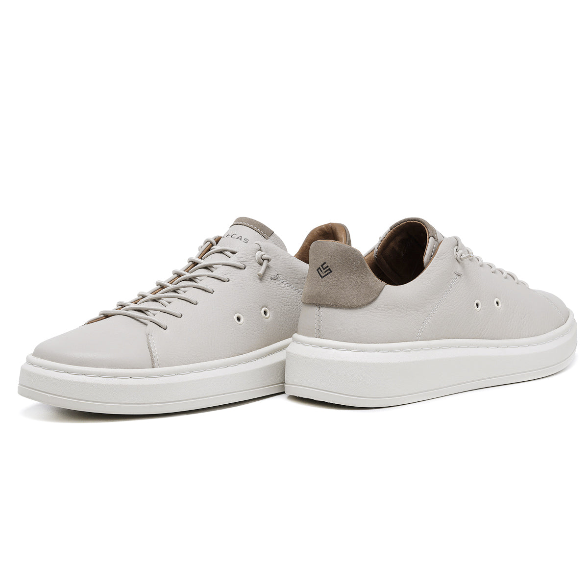 Sapato Casual Masculino em Couro Gelo/Caramelo com Elástico