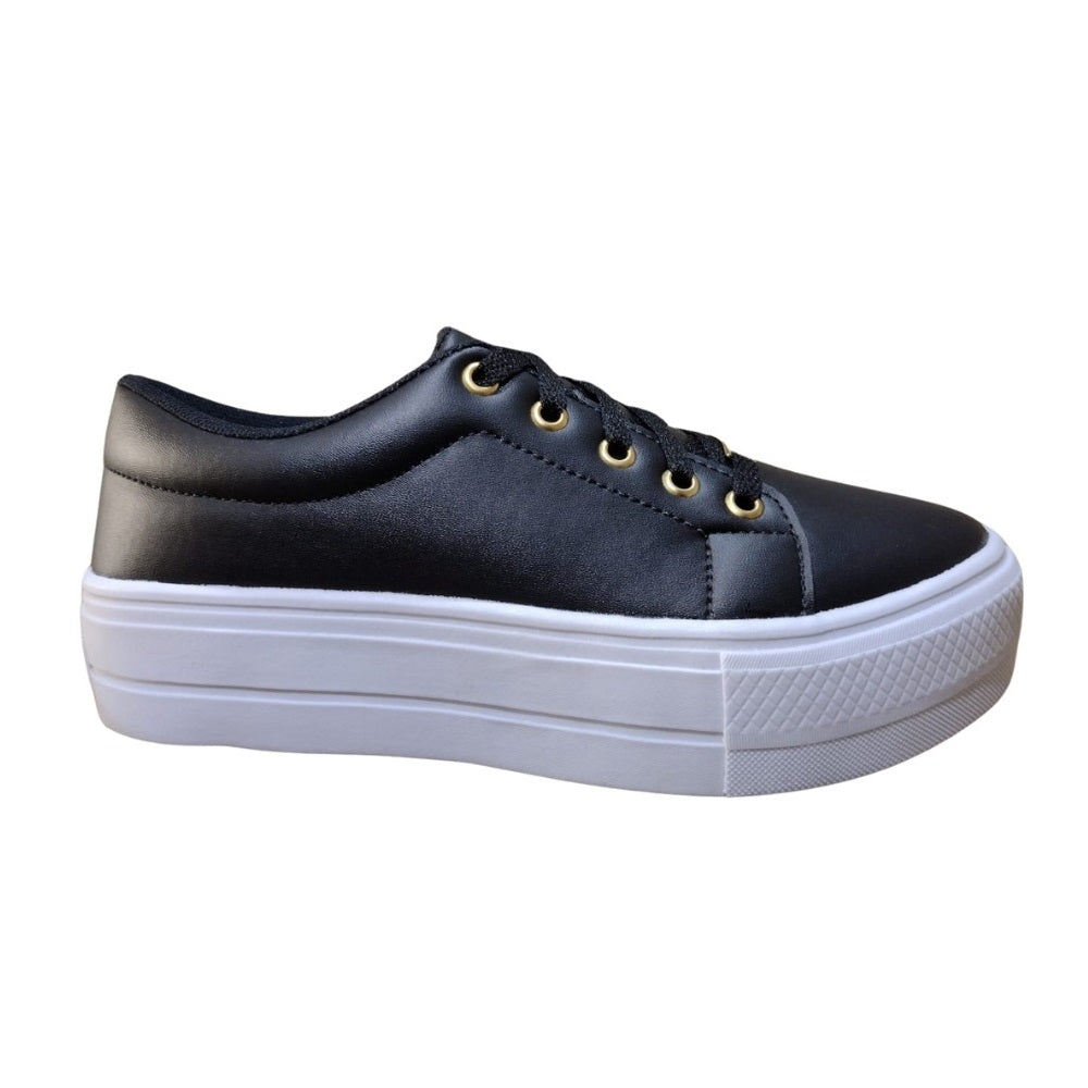 Tênis Liv Casual Preto com sola Branca