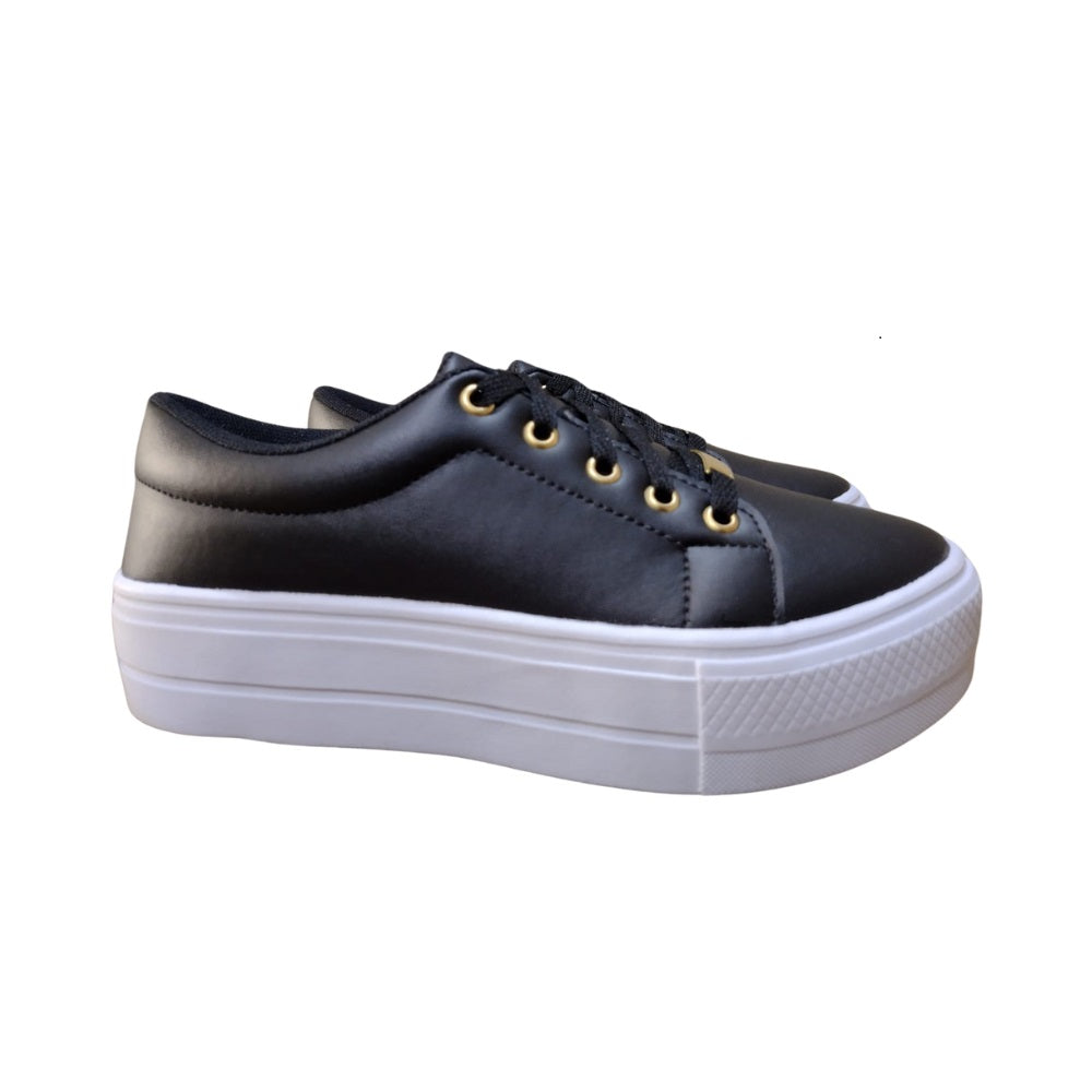 Tênis Liv Casual Preto com sola Branca