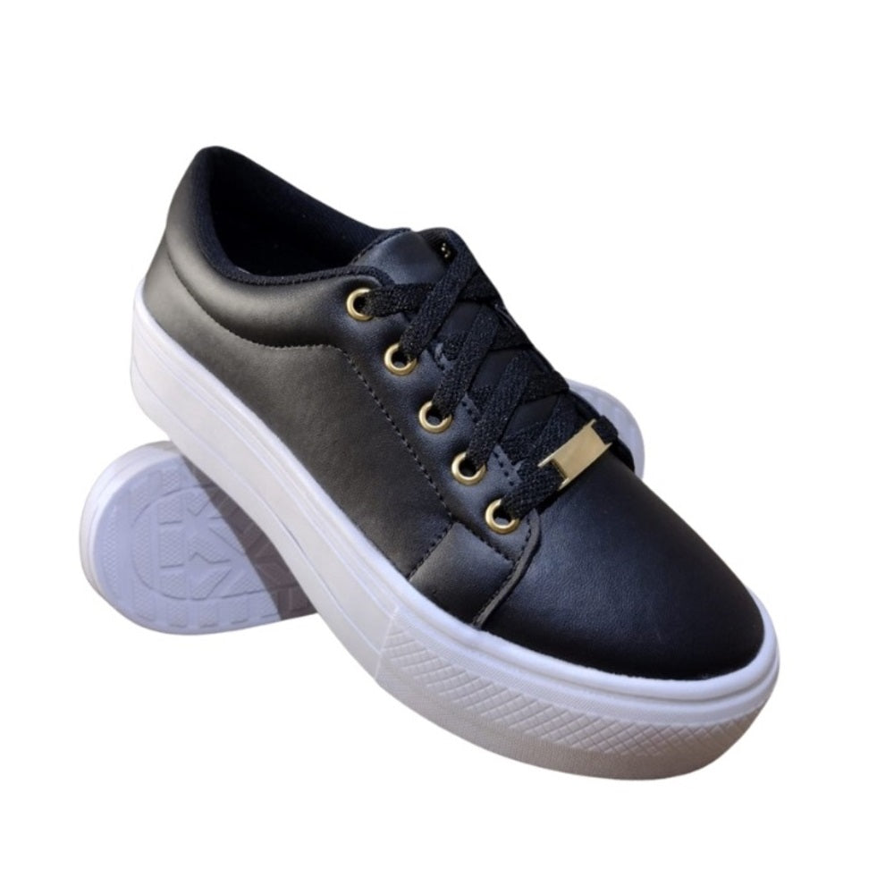 Tênis Liv Casual Preto com sola Branca