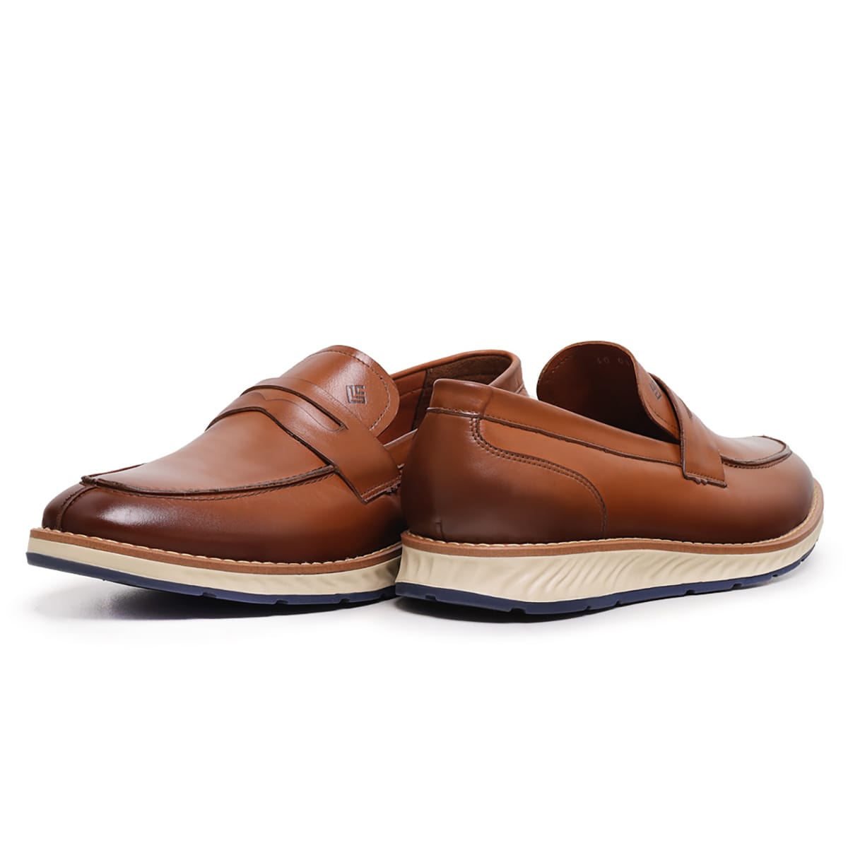 Sapato Casual Masculino Slip On em Couro Tabaco